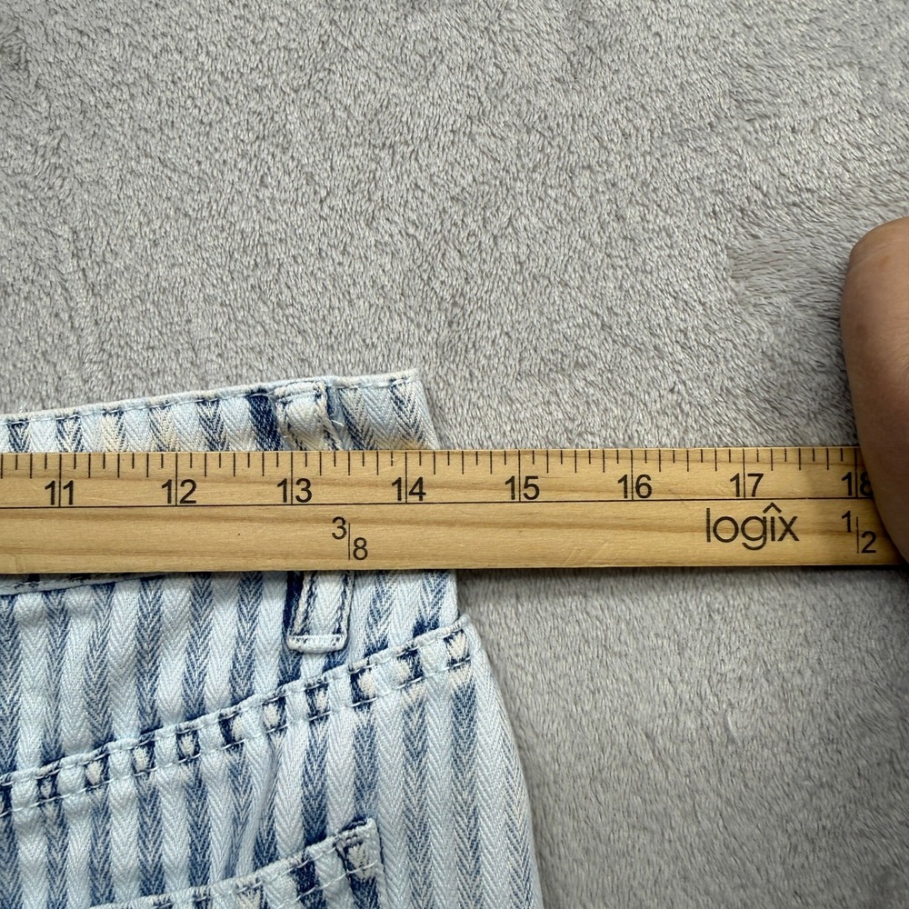 Faherty Herringbone Striped Shorts Womens 26 Blue Indigo High Rise Beachy Preppy - Picture 9 of 10